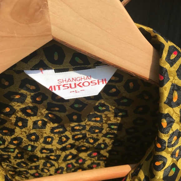 80s Pattern Silk Blouse - Picture 3 of 3